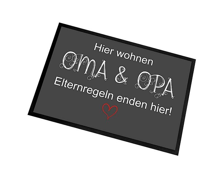 Herzbotschaft Fußmatte Türmatte Schmutzfangmatte mit Spruch Hier wohnen OMA günstig online kaufen