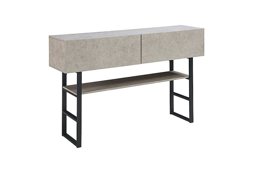 en.casa Konsolentisch, »Varberg« mit 2 Schubladen 75 x 120 x 30 cm Betonopt günstig online kaufen