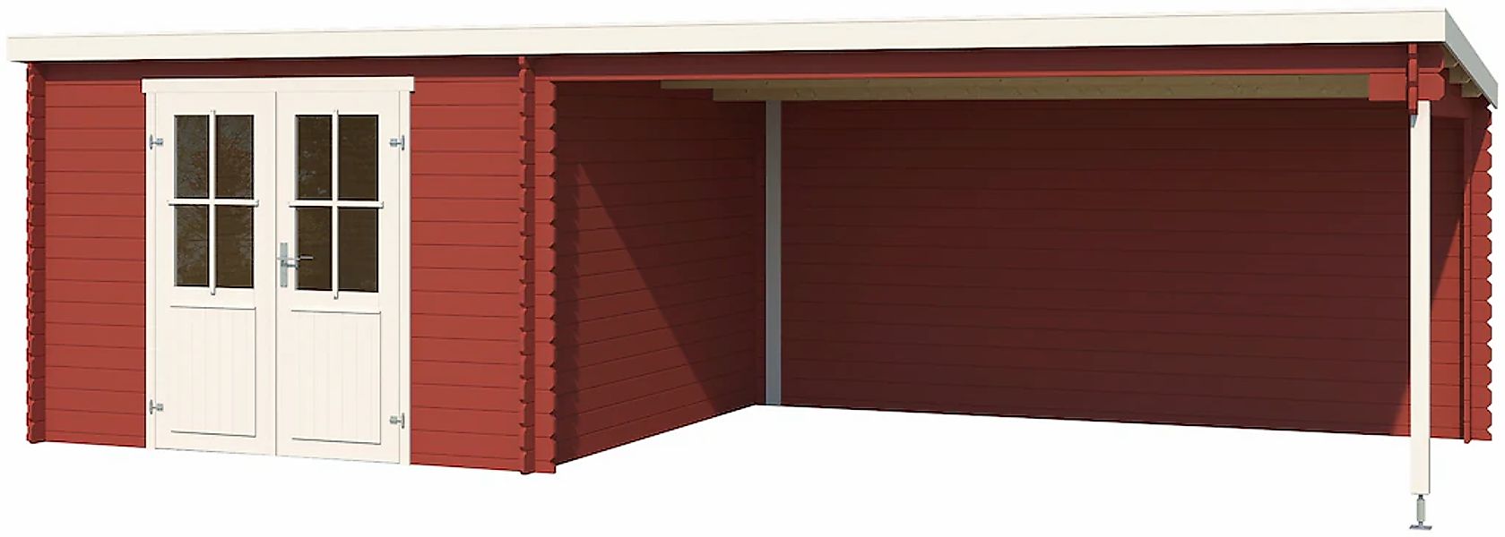 LASITA MAJA Gartenhaus "St. Louis, Schwedenrot" mit Anbau günstig online kaufen