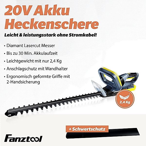 Fanztool Akku-Heckenschere Heckenschere 51cm Schnittlänge inkl. günstig online kaufen