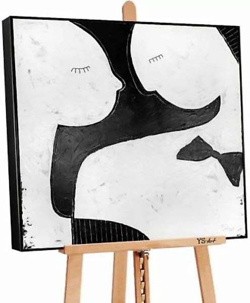 YS-Art™ "Gemälde Acryl ""Anziehung II"" handgemalt auf Leinwand" schwarz Gr günstig online kaufen