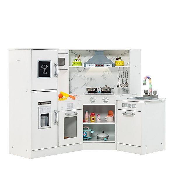 COSTWAY Spielküche Kinderküche, Holz mit Tafel, günstig online kaufen