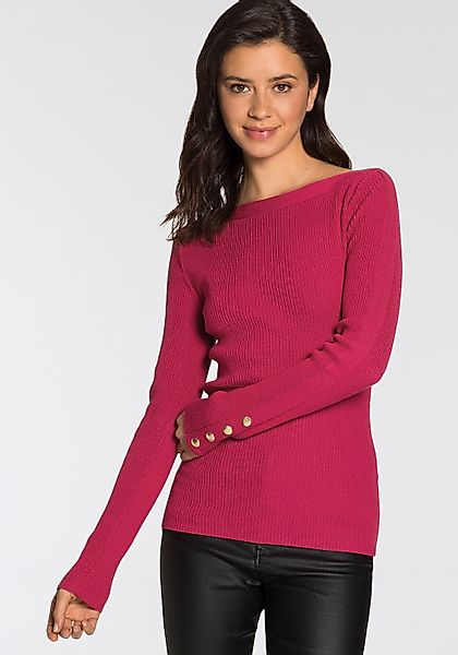 Melrose Strickpullover, aus Rippqualität mit Knöpfen günstig online kaufen