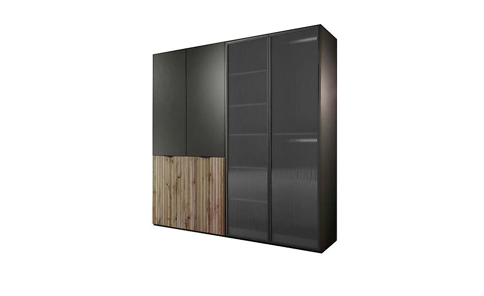 Drehtürenschrank mit Glastüren Sandbox ¦ schwarz ¦ Maße (cm): B: 202 H: 200 günstig online kaufen