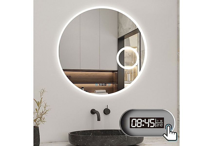 Aica Sanitär Badspiegel Rund Badezimmerspiegel Wandspiegel mit Beschlagfrei günstig online kaufen