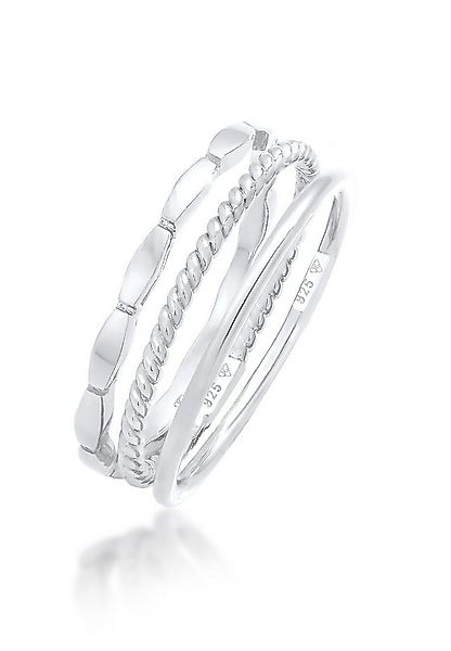 Elli Ring-Set Stapelringe Stacking Bandring 3er Set 925 Silber, Geo günstig online kaufen