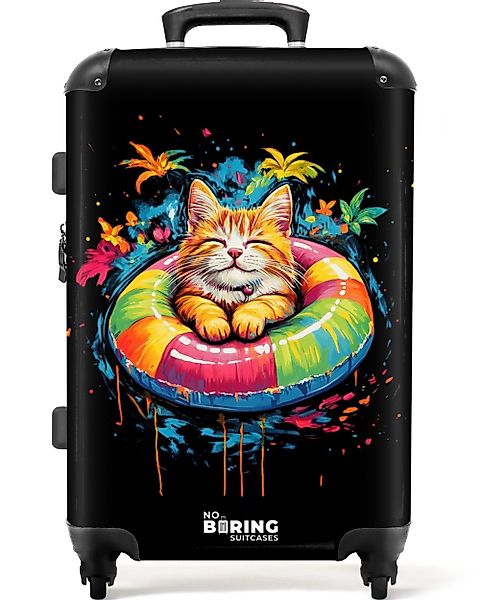 NoBoringSuitcases.com© Hartschalen-Trolley Sommerkatze mit buntem Schwimmba günstig online kaufen