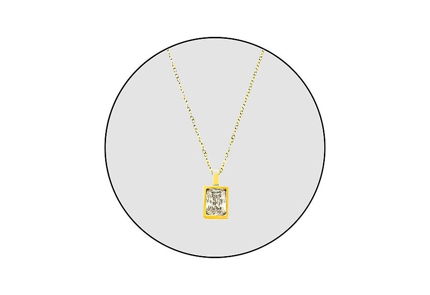 GOLDKLEIN Kette mit Anhänger Edelstahl vergoldet Schmuck Stein mit verschie günstig online kaufen