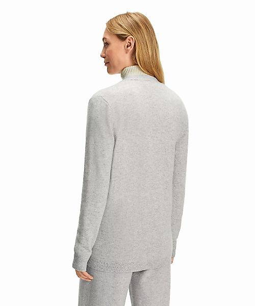 FALKE Damen Jacke V-Ausschnitt, XL, Grau, Uni, Kaschmir, 64166-384505 günstig online kaufen