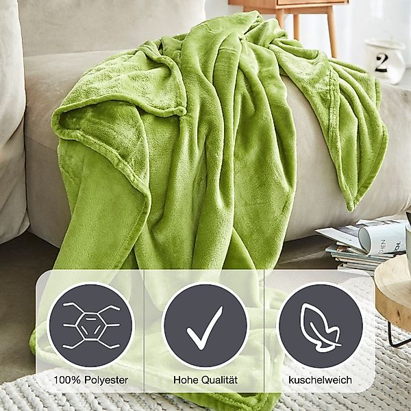 Wohndecke Uni Fleecedecke Olbia, IBENA, einfarbig günstig online kaufen