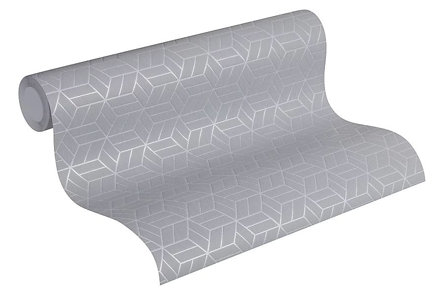 Bricoflor Vliestapete Geometrisches Muster Graue Tapete mit Glitzer Ideal f günstig online kaufen