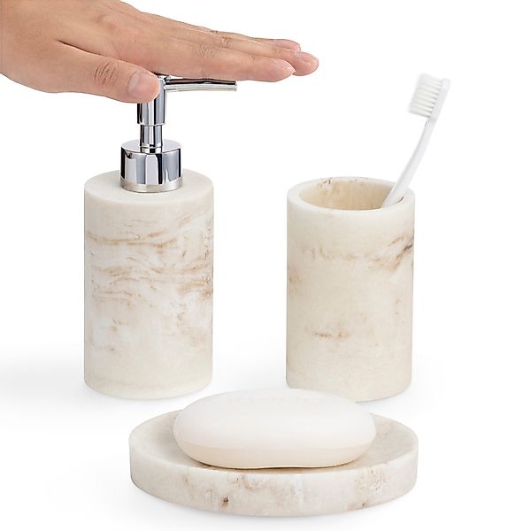 Navaris Badaccessoire-Set Badezimmer Seifenspender Set - günstig online kaufen