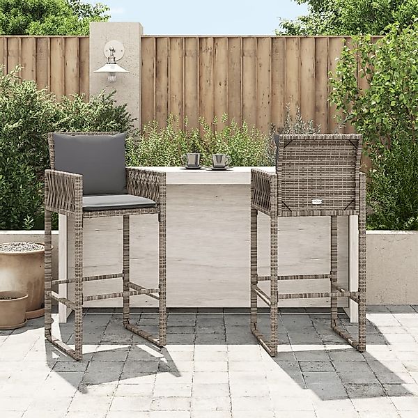 vidaXL Gartenstuhl Garten-Barhocker mit Kissen 2 günstig online kaufen