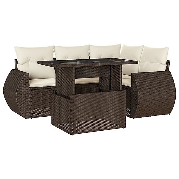 vidaXL Gartenlounge-Set 5-tlg. Garten-Sofagarnitur mit Kissen günstig online kaufen