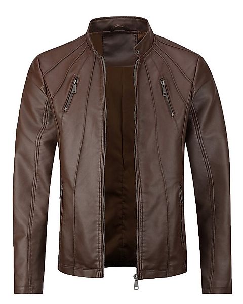 Allthemen Lederjacke Herren Bikerjacke aus Kunstleder günstig online kaufen