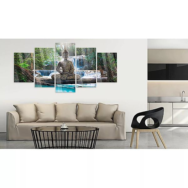 home24 Acrylglasbild Buddha and Waterfall günstig online kaufen