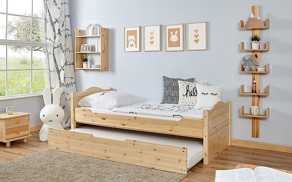 Ticaa Jugendbett Leni, Einzelbett, inkl. Zusatzbett und Rollrost günstig online kaufen