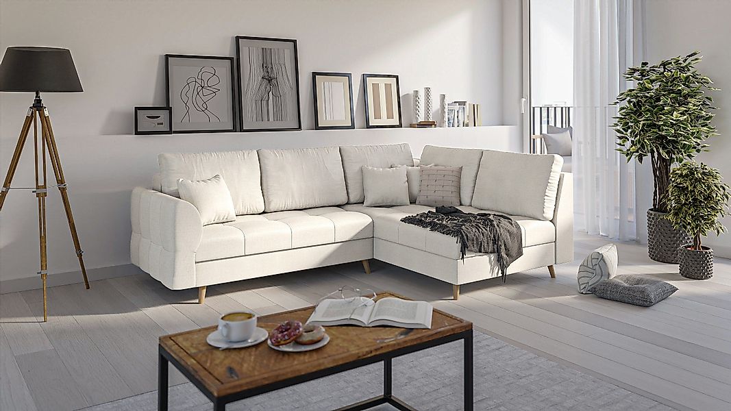 S-Style Möbel Ecksofa Cuba mit Holzfüßen günstig online kaufen