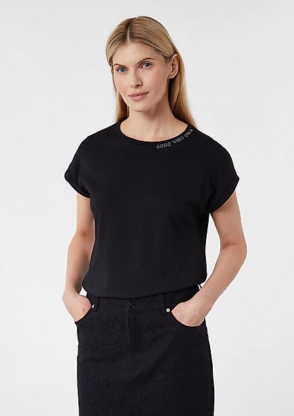comma casual identity Kurzarmshirt Rundhals-T-Shirt mit günstig online kaufen