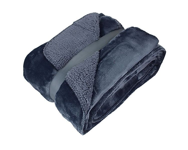 Wohndecke Kuscheldecke mit Flanell und Sherpa 150x200cm Kuscheldecke in 9 F günstig online kaufen