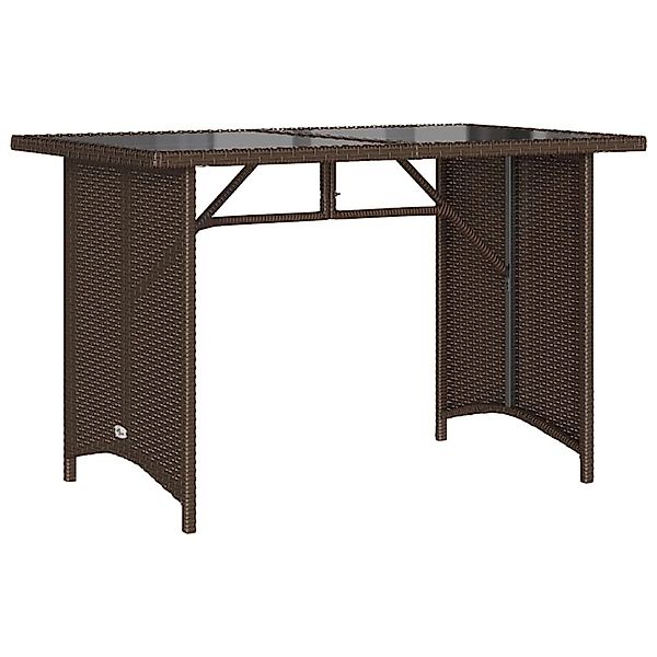 vidaXL Gartentisch mit Glasplatte Braun 110x68x70 cm Poly Rattan 366351 günstig online kaufen