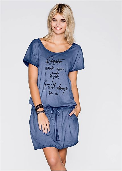 bonprix Jerseykleid für einen trendigen Look, aus Baumwolle, bequeme Passfo günstig online kaufen