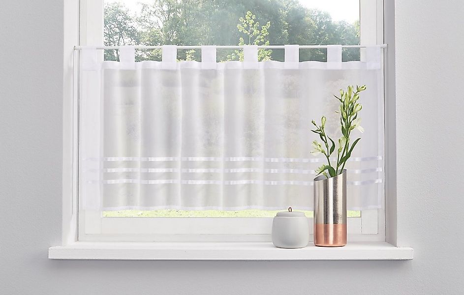 my home Scheibengardine Kira (1 St), Schlaufen, transparent, Voile, mit ein günstig online kaufen