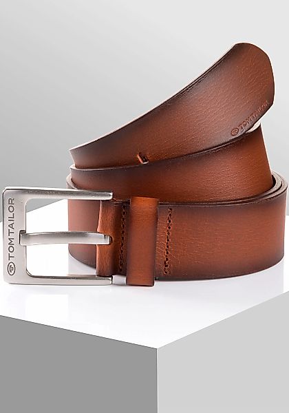 TOM TAILOR Ledergürtel "TTCALVINPLUS", 4 cm breiter Herrengürtel, Casual un günstig online kaufen