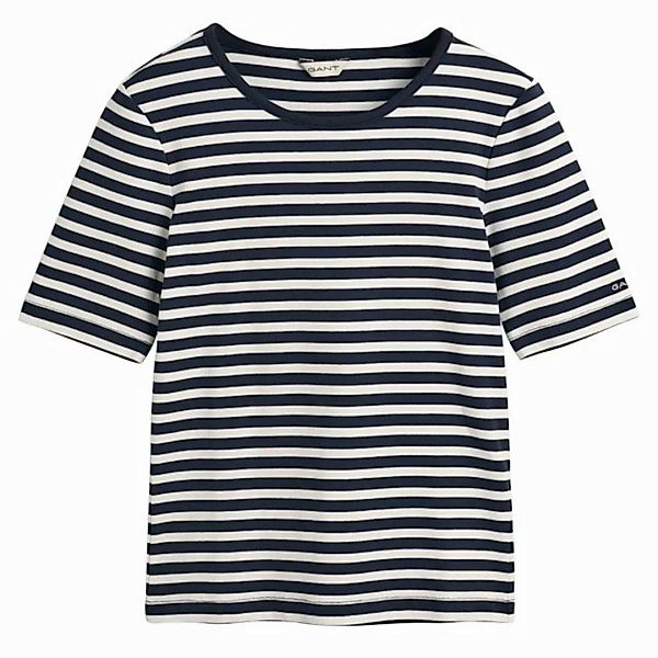 Gant T-Shirt Damen T-Shirt - SLIM STRIPED 1x1 RIBBED, Rundhals, (Packung, 1 günstig online kaufen