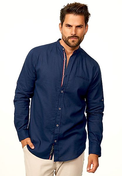 behype Langarmhemd aus Leinen im Regular-Fit günstig online kaufen