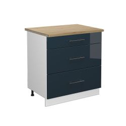 Vicco Unterschrank Fame-Line, Dunkelblau Hochglanz/Anthrazit, 80 günstig online kaufen