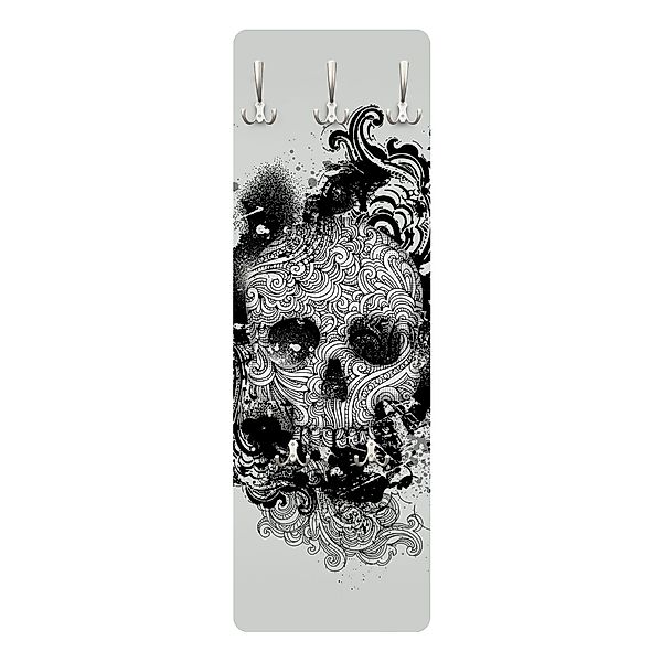 Bilderdepot24 Garderobenpaneel weiss Kunst Muster Skull günstig online kaufen