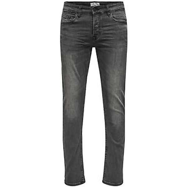 Only & Sons   Straight Leg Jeans Jeans Slim Loom Black Washed lange Hose günstig online kaufen