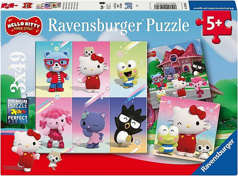 Ravensburger Puzzle Hello Kitty, Abenteuer in Cherry Town, 147 Puzzleteile, günstig online kaufen