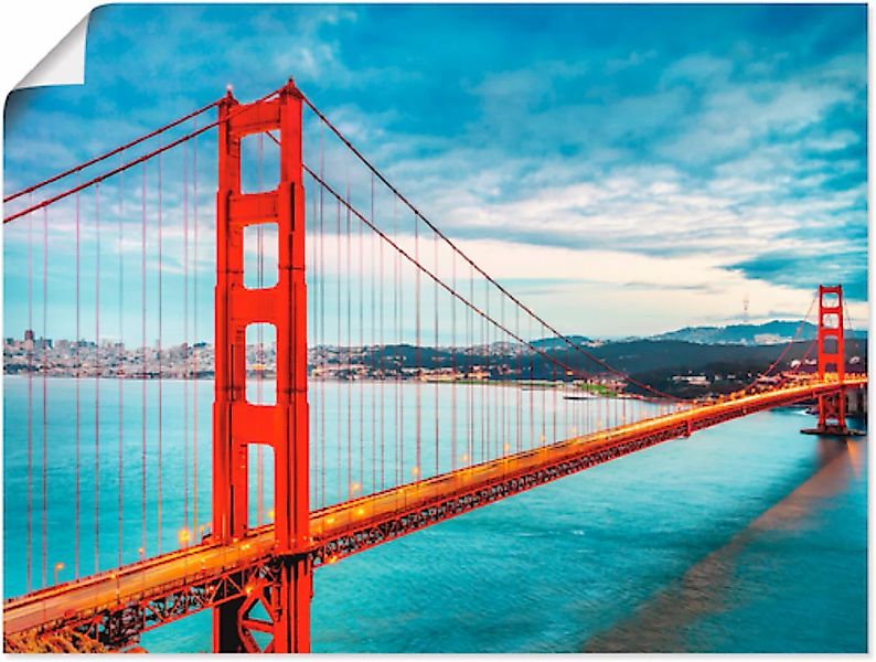 Artland Wandbild "Golden Gate Bridge", Brücken, (1 St.), als Alubild, Outdo günstig online kaufen