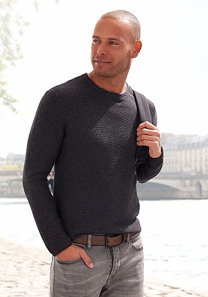 AUTHENTIC LE JOGGER Strickpullover mit Double-Layer Optik, Pullover aus rei günstig online kaufen