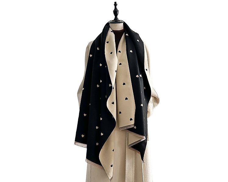 FOUORTUNATE-BEE Schal Damen Kuschelschal mit Herz-Muster, doppelseitig & wa günstig online kaufen