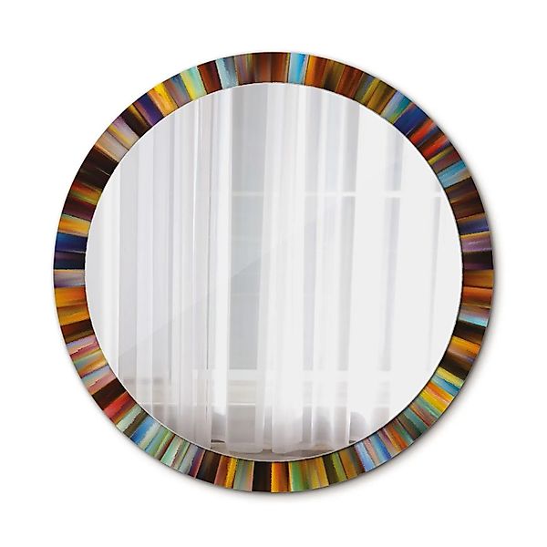 Tulup Spiegel mit Motivdruck Bunte Strahlen 100x100 cm Runder Spiegel Aufdr günstig online kaufen