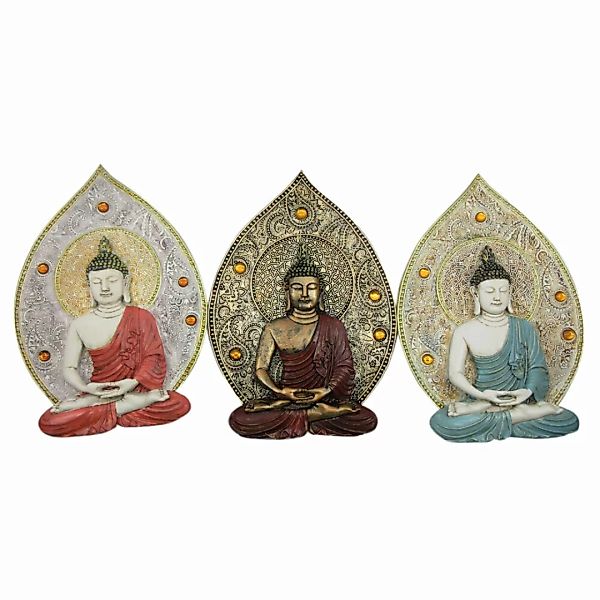 Wanddekoration Dkd Home Decor Buddha Harz (19.3 X 3.7 X 27.3 Cm) (3 Pcs) günstig online kaufen
