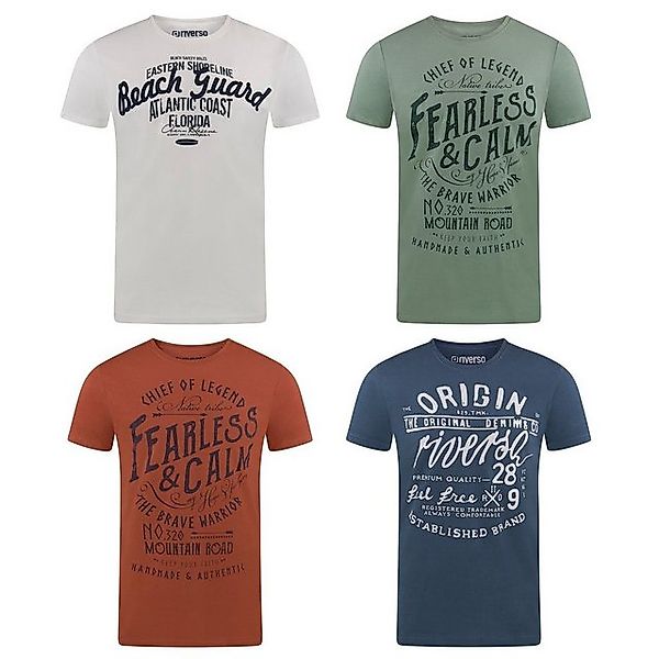riverso T-Shirt Herren Printshirt RIVLeon Regular Fit (4-tlg) Kurzarm Tee S günstig online kaufen