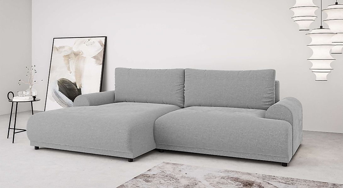 Home affaire Ecksofa "Marsby, mit Bettfunktion und Bettkasten, Maße: B/H/T günstig online kaufen