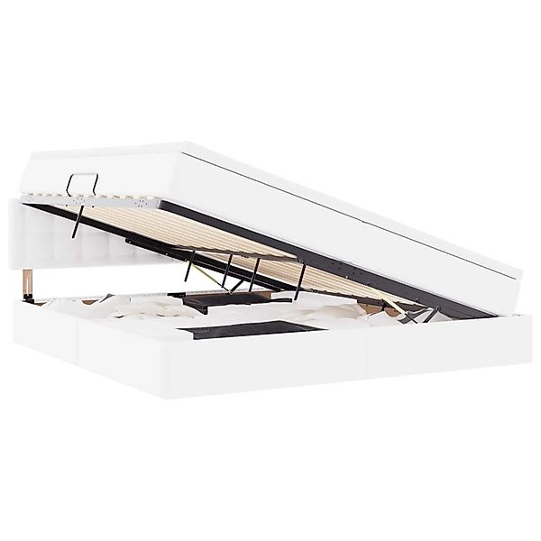 vidaXL Bett mit Stauraum und LED Hellgrau 200 x 200 cm Kunstleder 3371046 günstig online kaufen