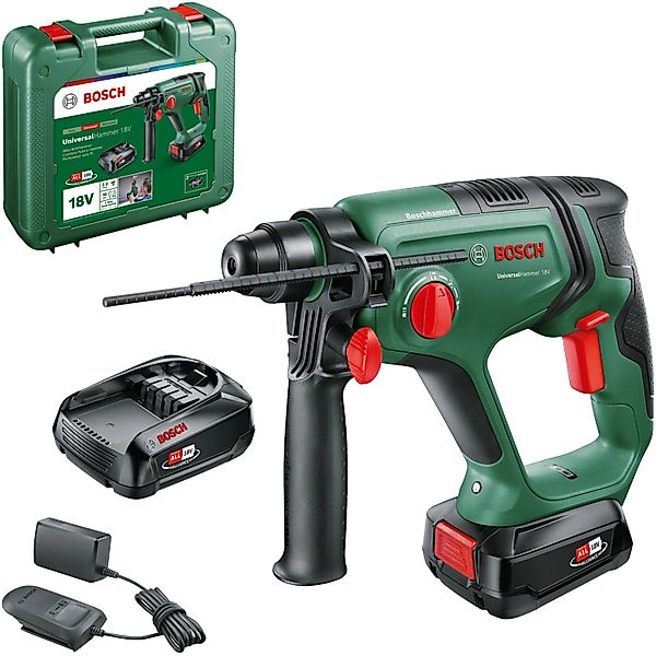 Bosch 18 V Akku-Bohrhammer Bosch Universal Hammer 18V inkl. 2,5 Ah Akkus günstig online kaufen