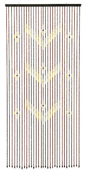 Türvorhang Bambus Ibiza Boho Style Perlen Braun 90x200 cm Insektenschutz günstig online kaufen