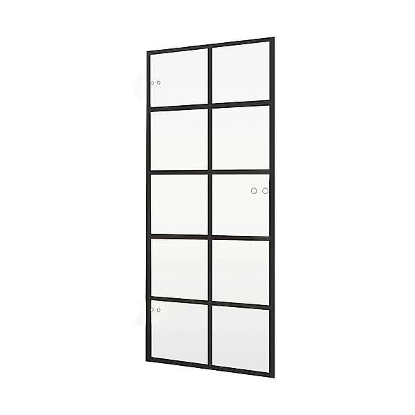 inova Glastür 834 x 1972 mm Klarglas 10 Felder Schwarz mit Studio Glastürbe günstig online kaufen