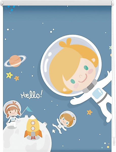 LICHTBLICK ORIGINAL Seitenzugrollo "Klemmfix Digital Astronaut" verdunkelnd günstig online kaufen