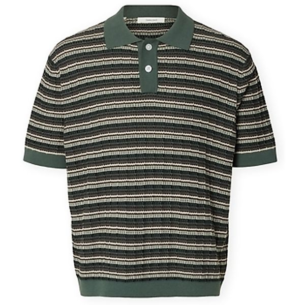 Selected  Poloshirt Dane Knit - Balsam Green/Stripes günstig online kaufen