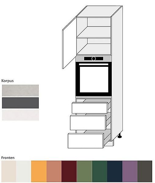 Feldmann-Wohnen Backofenumbauschrank Tivoli (Tivoli, 1-St) 60cm Front- & Ko günstig online kaufen