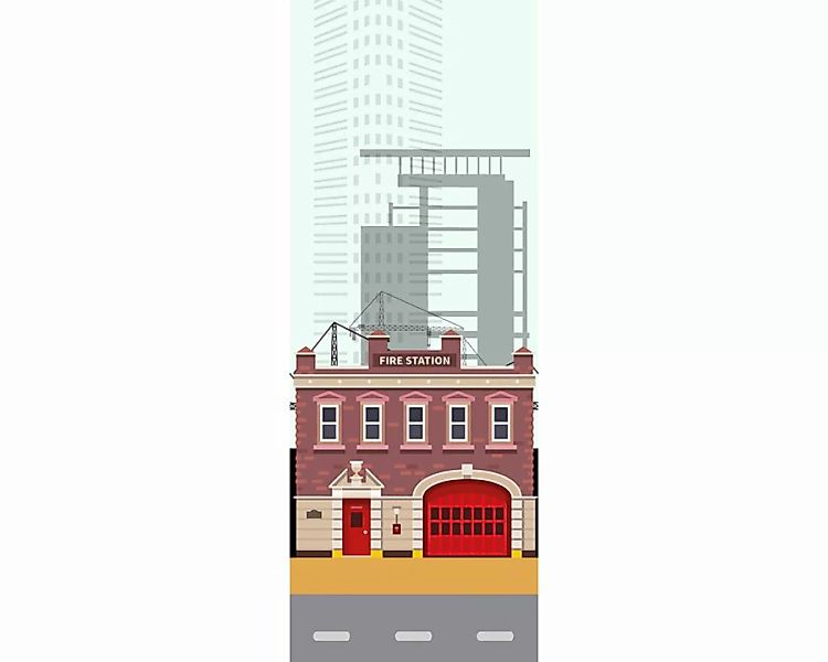 Dekopanel "City Feuerwehr" 1,00x2,67 m / Strukturvlies Klassik günstig online kaufen