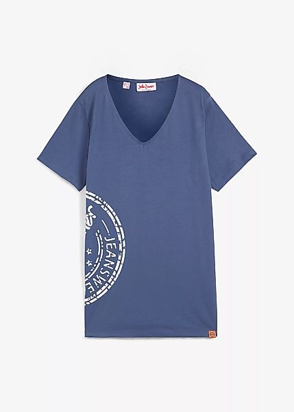 T-Shirt mit V-Kragen, bedruckt günstig online kaufen